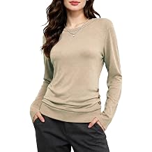 Womens Long Sleeve Shirts Fall Tops 2026 Casual Basic Tees