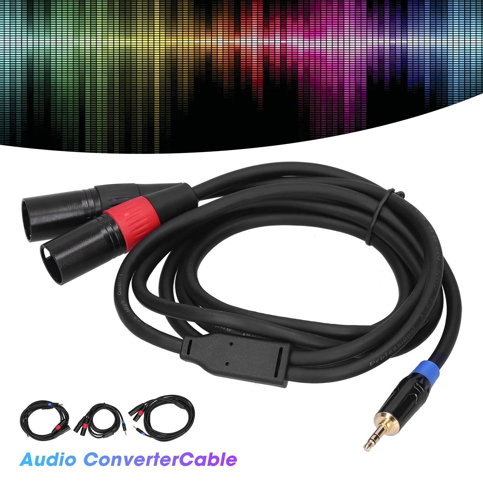 Dubbele XLR Mannelijk Naar 3,5 Mm TRS-kabel Y-splitter Patchkabel 3,5 Mm ( 1/8) Mini-jack Stereo Mannelijk Naar 2 XLR Mannelijk Audio- omzetteradapterkabel voor Telefoon MP3 (5M