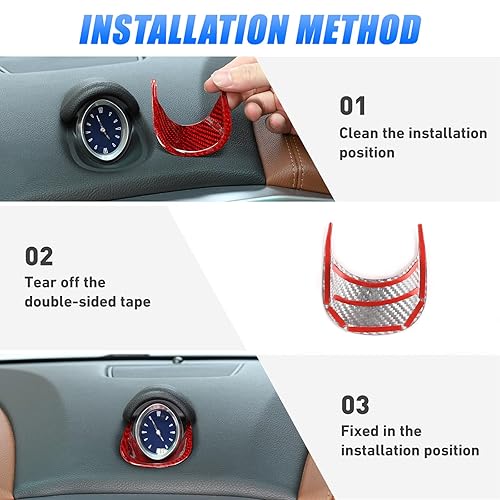 Miniatura 7 de YIWANG Cubierta de brújula de reloj central del tablero de instrumentos de fibra de carbono 100% real para Maserati Ghibli 2014-2021 Accesorios