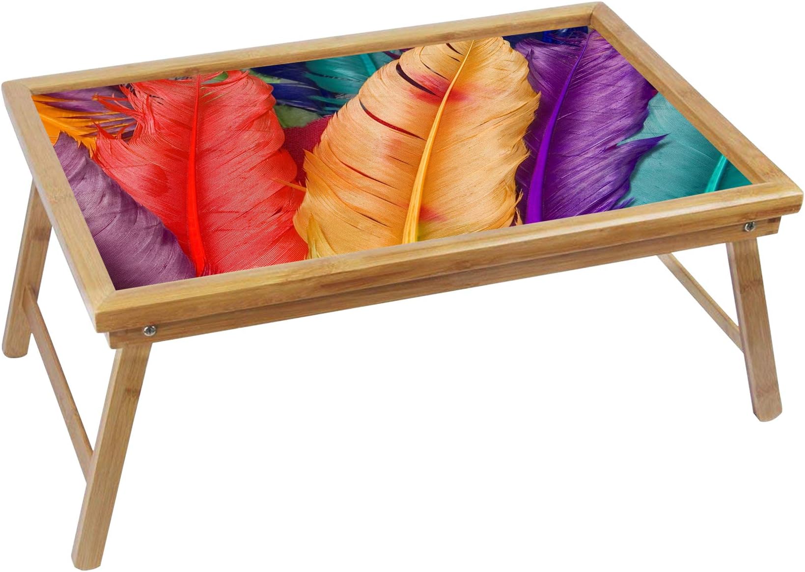 Aart Store Designer Pankha Printed Multipurpose Wooden Laptop Table for Study/Reading/Writing/Eating