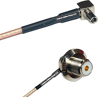 3 feet RG316 TS9 Angle Male to UHF Female Angle Bulkhead RF Pigtail Coaxial Cable