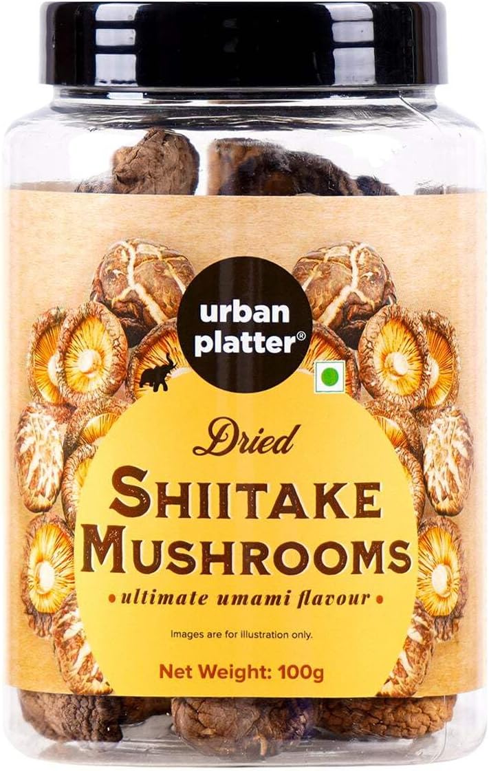 Urban Platter Dried Shiitake Mushrooms, 100g (Umami-Rich | Perfect for Asian Soups, Stir-Fries & Sushi | Rehydrates Quickly)
