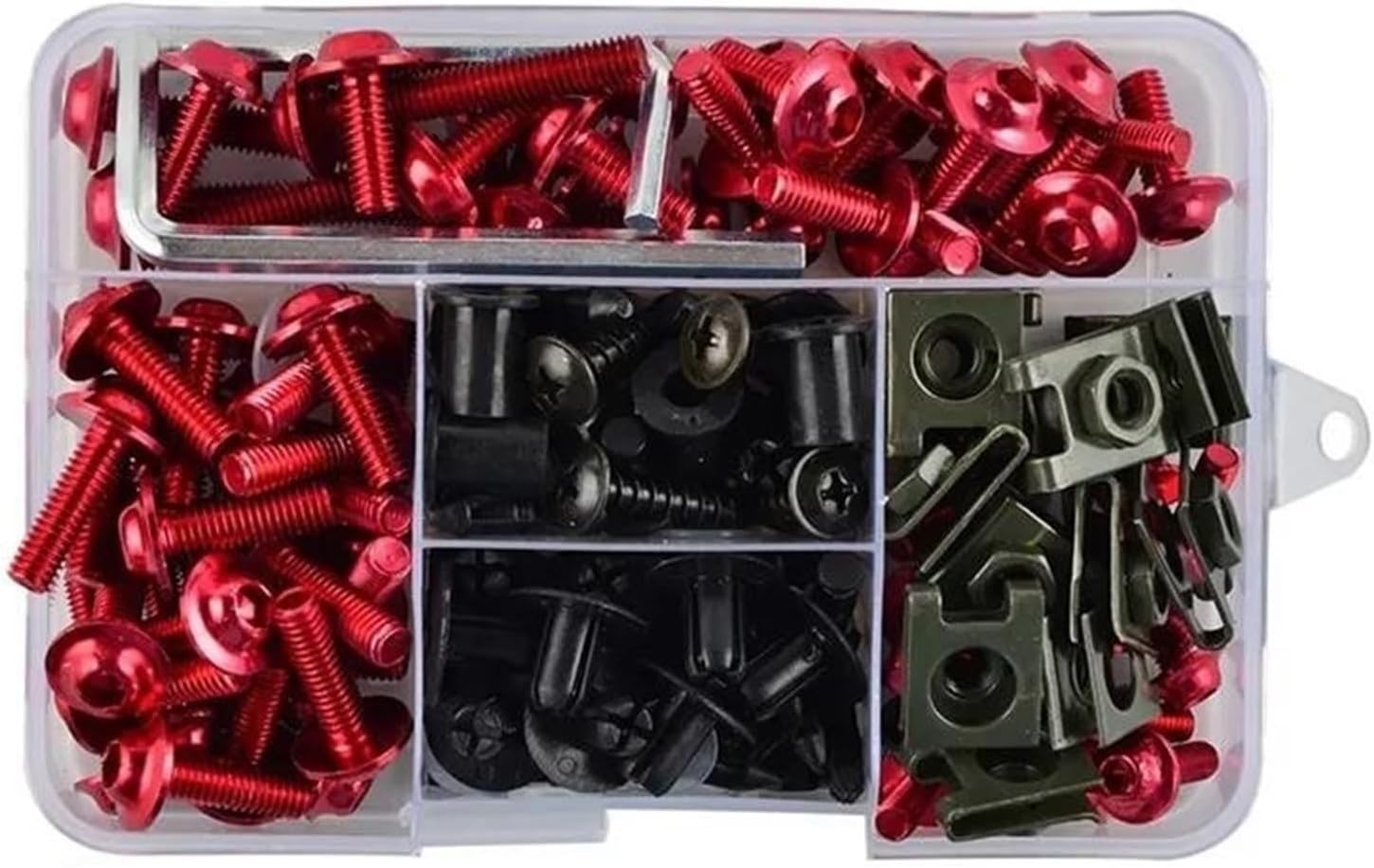 Fairing Bolts Fastener Clip Motorcycle Fairing Bolts Screws Kit For NINja 400 650 1000sx For Z400 For Z650 For Z750(Rosso)