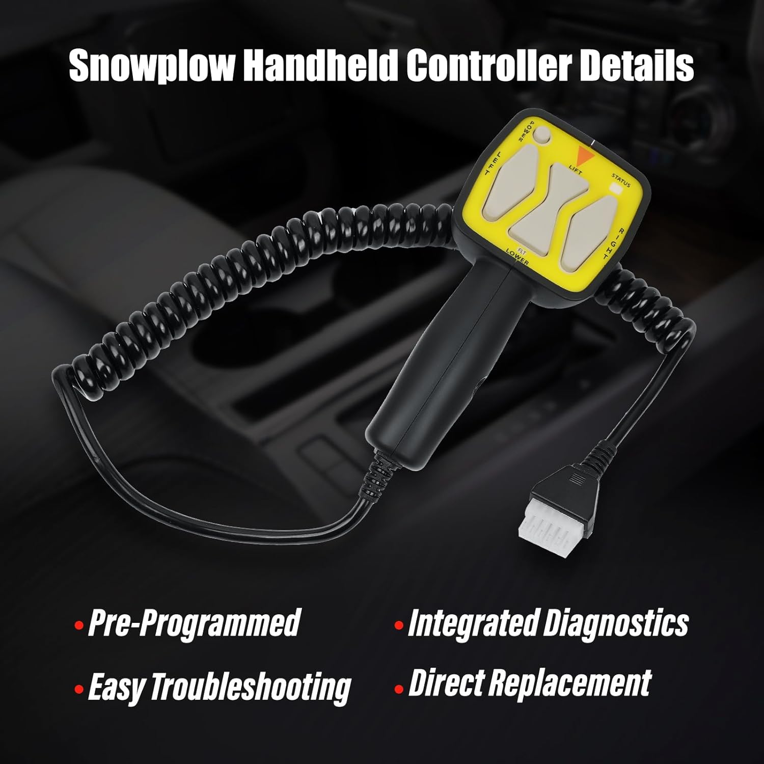 Snowplow Handheld Controller Fit for Meyer Blizzard E47 E60 E57 56462, OE: RP1306901, Meyer Diamond Snow Plow, Straight Blade Plows Western Plow Controller
