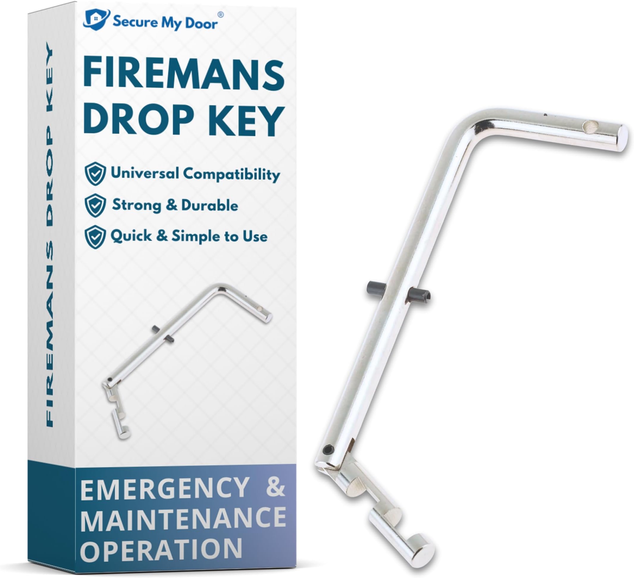 Firemans Drop Key for Fire Brigade | Universal Fit for Maintenance & Emergency Panels | Durable & Handy - Essential Tool for Emergency Services | Firekey