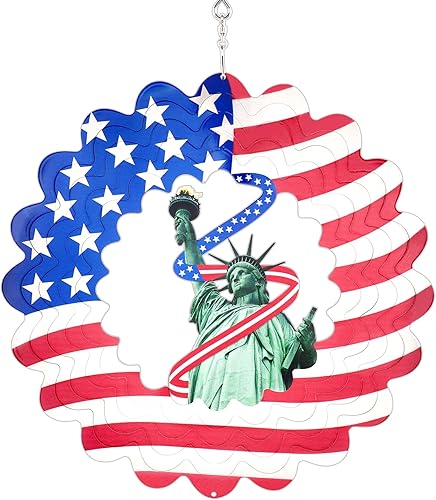 Molinillo de viento patriótico, UPINS para exteriores, grande, 4 de julio, 3D, giratorio americano, decoración de jardín, spinners, esculturas,