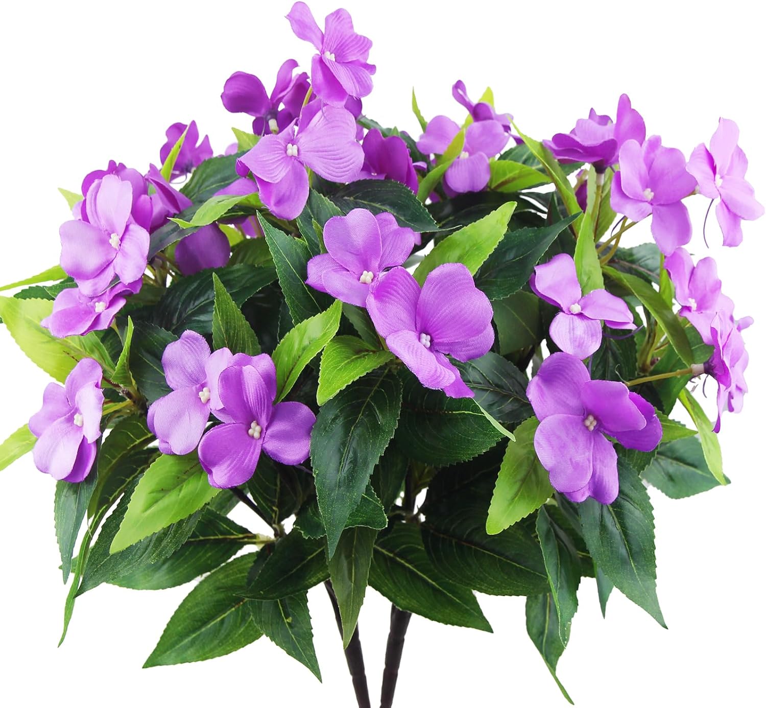 FAICOIA 2 Pcs Artificial Impatiens Flowers Bouquet Faux