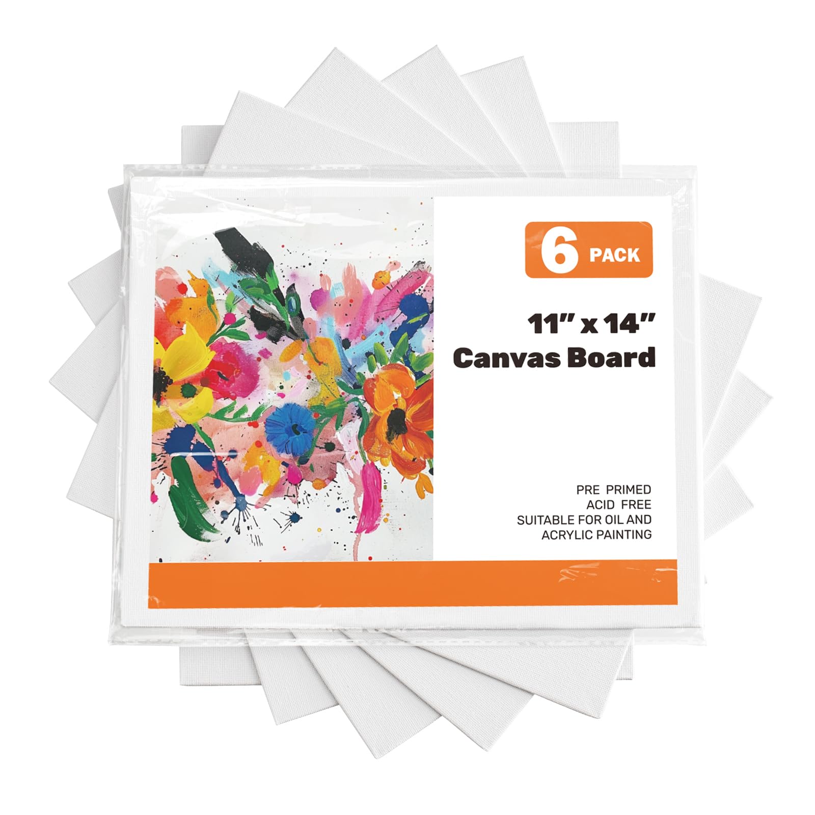 Amazon.com: Miniteasure Canvas Boards for Painting 11x14 inch, 6 Pack ...