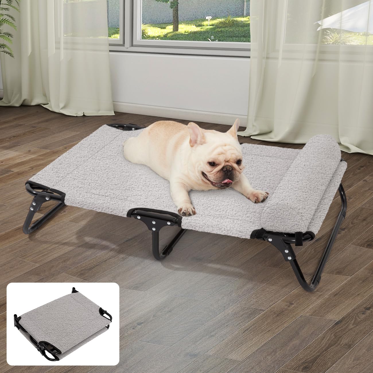 ABE Elevated Dog Bed - Outdoor, Off-Ground Dog Cot, Cooling, Large Size (Medium)