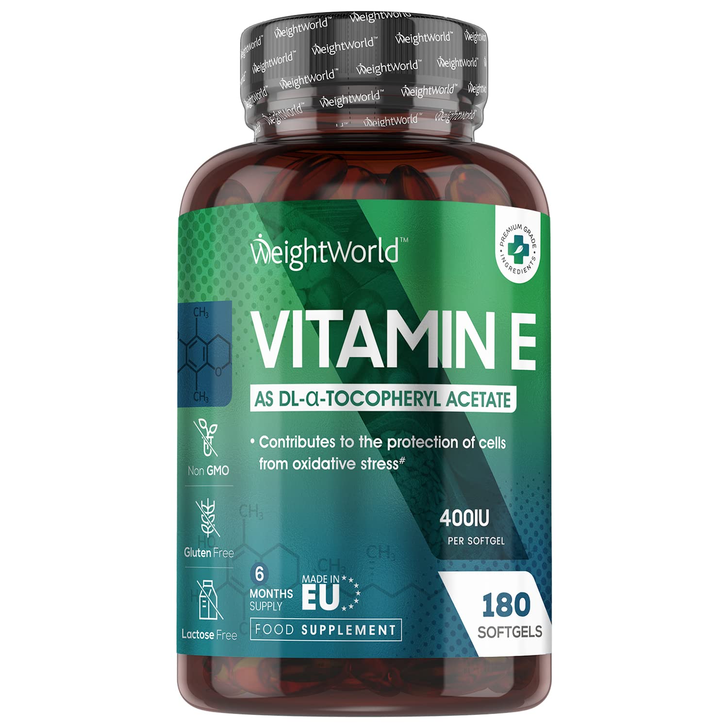 Buy Vitamin E Capsules Softgels 400IU (Advised Intake) 180 Vit E Softgels (6 Month Supply