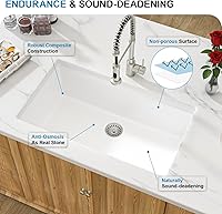 Vista 17 de 18 Granite Composite Bar Sink - Donsdey 18”×16” Undermount Granite Kitchen Sink Black Quartz Classic Composite Under Counter Single Bowl Bar Prep RV