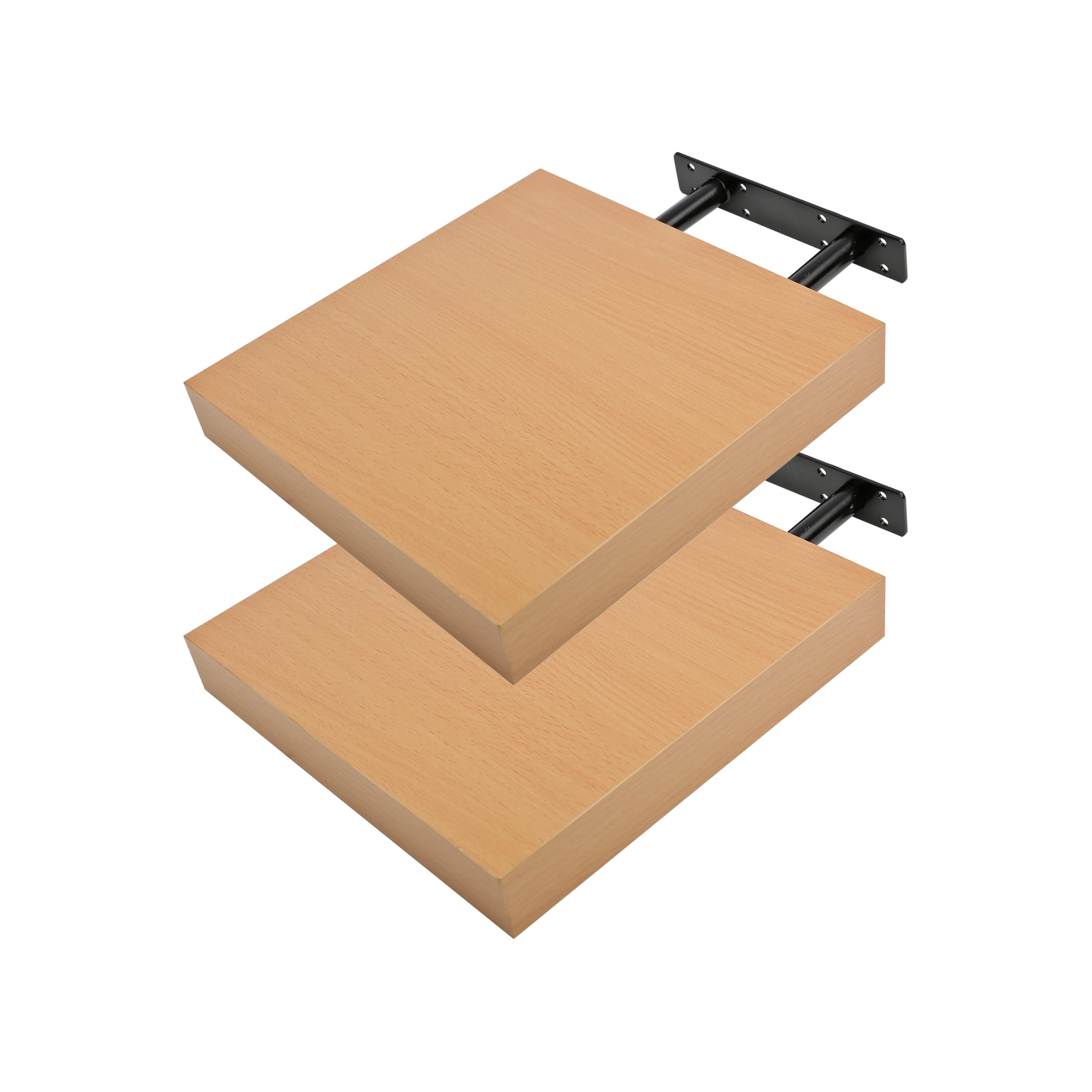 Etrexonline Estante de Pared 25x25x4cm Color Wengue, Balda Flotante Pared de Madera Fijación Invisible, Estantes de Almacenamiento Decorativos, Ideal para Salón, Habitación, Pasillo, etc.. — view 30