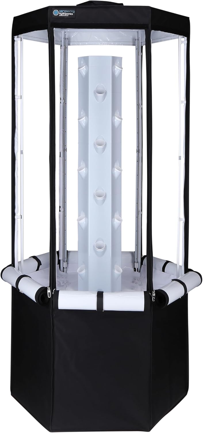 Indoor Hydroponic Growing System 2.0 – Grow 27 Lettuce, Vegetable, Herb & Fruiting Plants | Includes Grow Tent, 150W LED Grow Lights, Fan & Wheels for Indoor Gardening