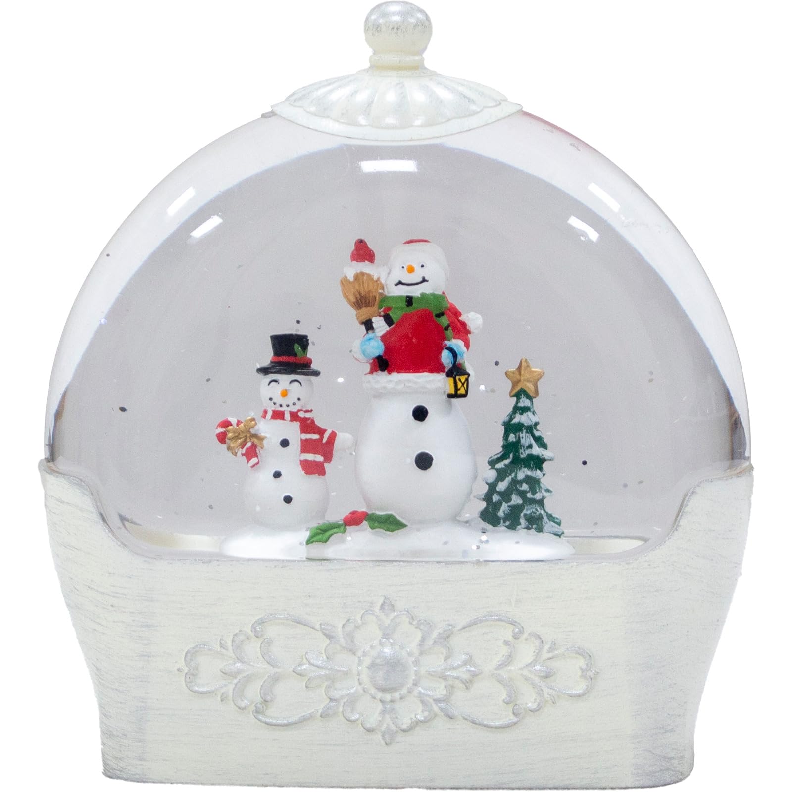 函館ファクトリ- クリスマス スノードーム バブルLEDライト スノーボール 電池式 USB (スノーマン)