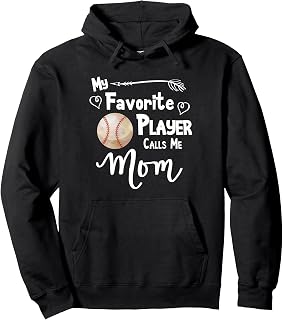 Mom Baseball Softball Game Fan Sports Favorite Player Pullover Hoodie