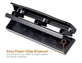 Bostitch Office 3 Hole Punch, Durable Metal, Rubber Base, 12 Sheets, Black – view 4