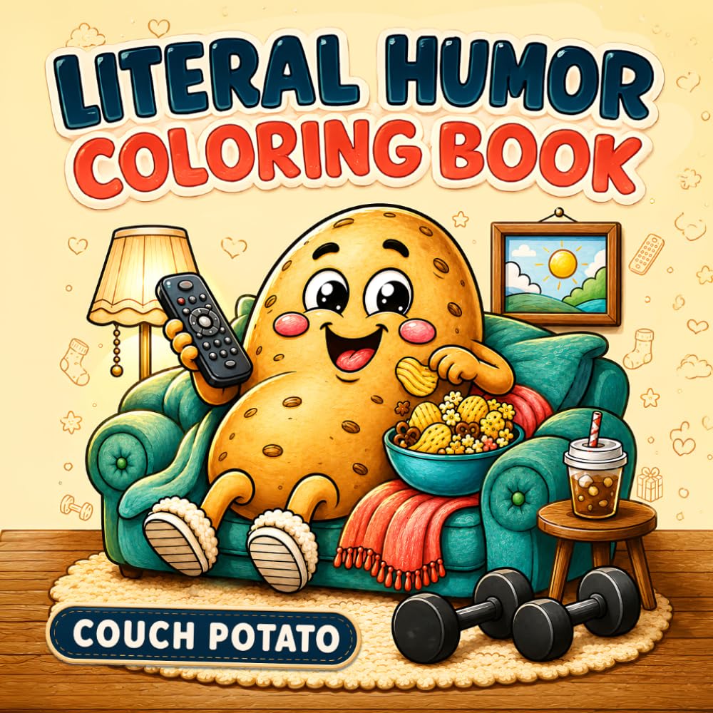 Literal Humor Coloring Book for Adults and Teens: Funny and Cozy Idiom Coloring Pages with Bold Easy Designs, Sarcastic Wordplay, Relatable Sayings and Simple Big Literal Joke Scenes