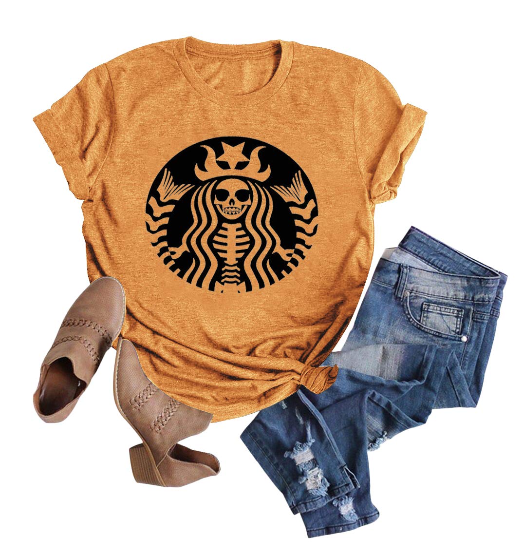 AnbechWomen Halloween Graphic Basic Witch T-Shirts Funny Hocus Pocus Casual Tops Tee