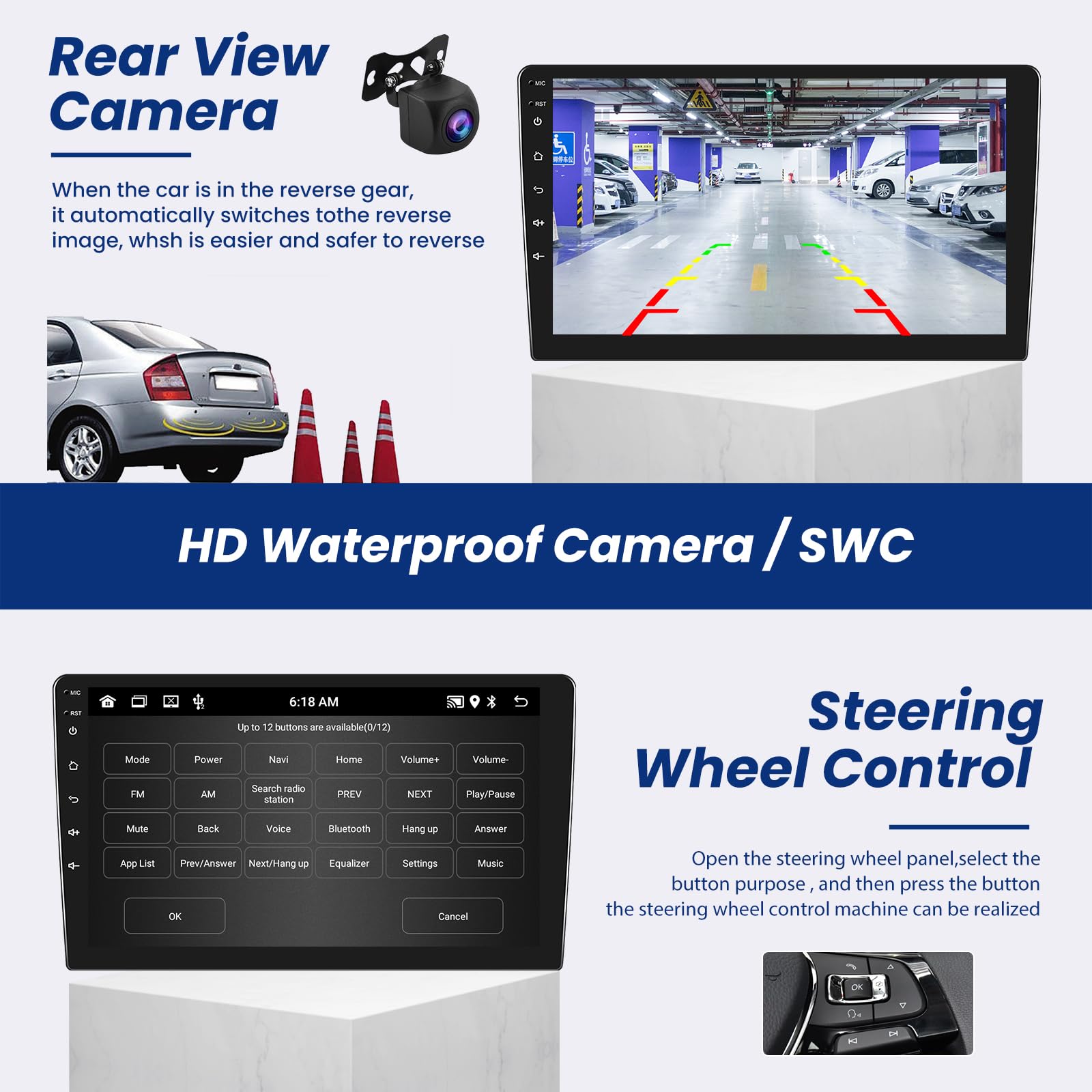 32G Android Autoradio per Ford Fiesta Mk VI 5 Mk5 2002-2008 con GPS Navi WiFi 9 Pollici Autoradio 2 Din con Mirror Link Bluetooth FM/RDS/OBD/DAB+/DVR/EQ/USB Controllo del Volante Telecamera Posteriore