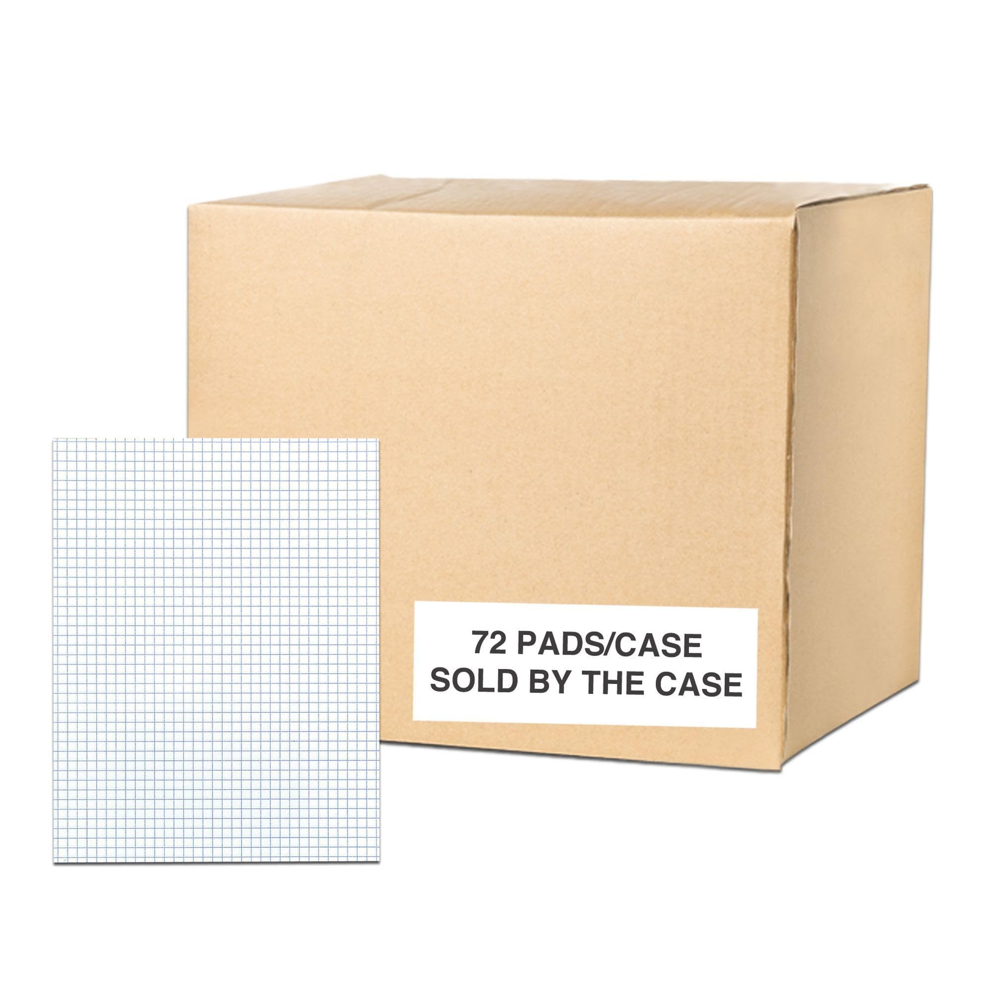 Roaring Spring Packung mit 72 gummierten Blöcken, 21,6 x 27,9 cm, 50 Blatt 15# weißes Papier pro Block, 12 Blöcke pro Packung, 3-fach gelocht, geklebt, 4 x 4 Grafik liniert