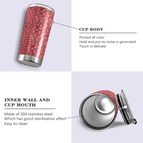 Miniatura 2 de Red and White Stars Stainless Steel water bottle with straw with Lid and Straw travel mug for camping leakproof insulated tumbler termo para bebidas