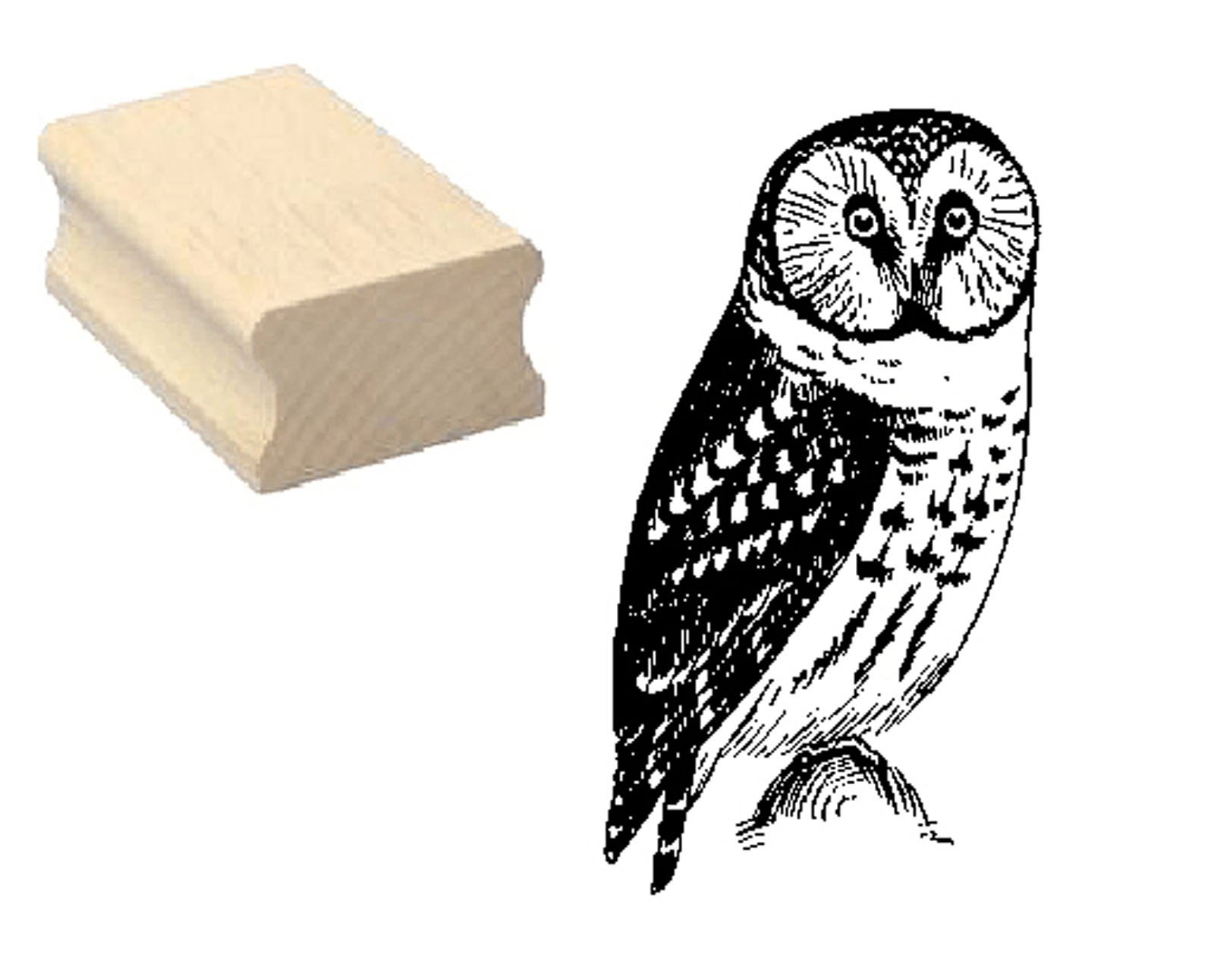 Wooden Stamp Rubber Stamps Happy Owl "Scrapbooking Embossing KINDERSTEMPEL Animal Stamp Owl Nature Uhu Ornithologist