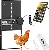 ECLINCO Solar Powered Automatic Chicken Coop Door with LCD Timer, Remote Control & Anti-Pinch Protection
