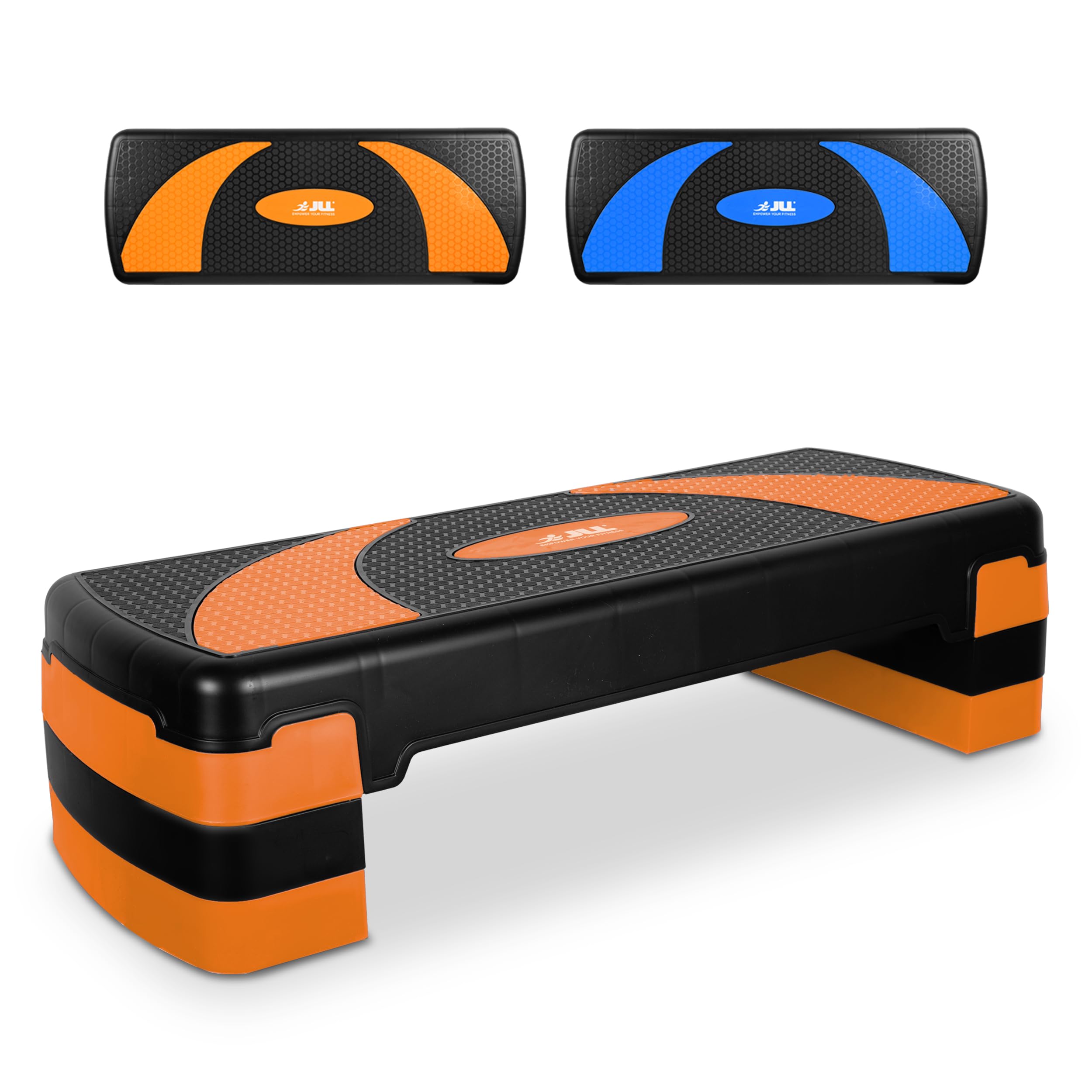 JLL Fitness Large Aerobic Step Platform with 3 Adjustable Heights Exercise Stepper for Home Gym Workouts,81cm x 31cm x 20cm (Orange）