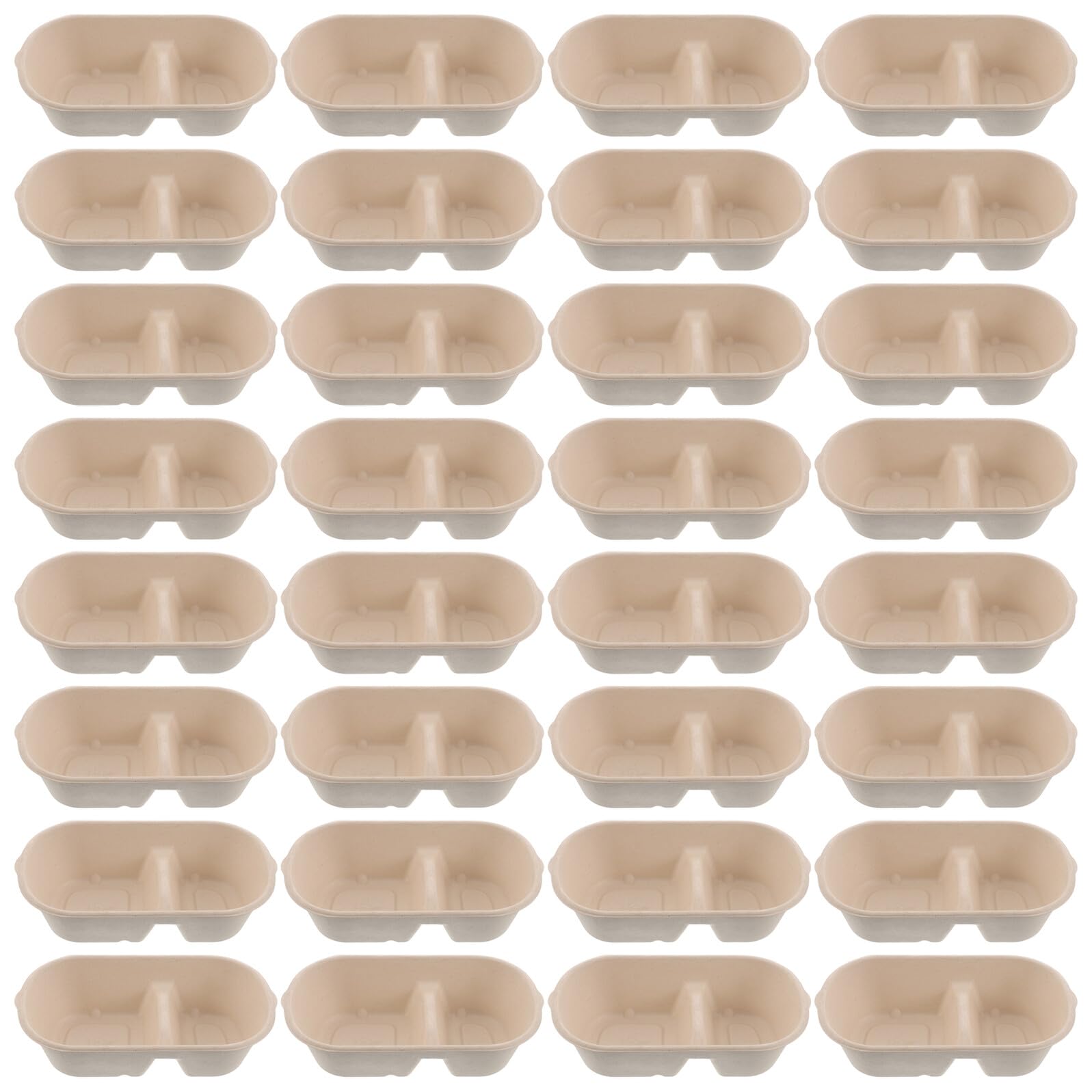 HEMOTON 50 Pièces Gamelles Jetables pour Chiots Bol Double Compartiment pour Nourriture et Eau pour Cage et Caisse Bols Pratiques pour Chien Déplacement