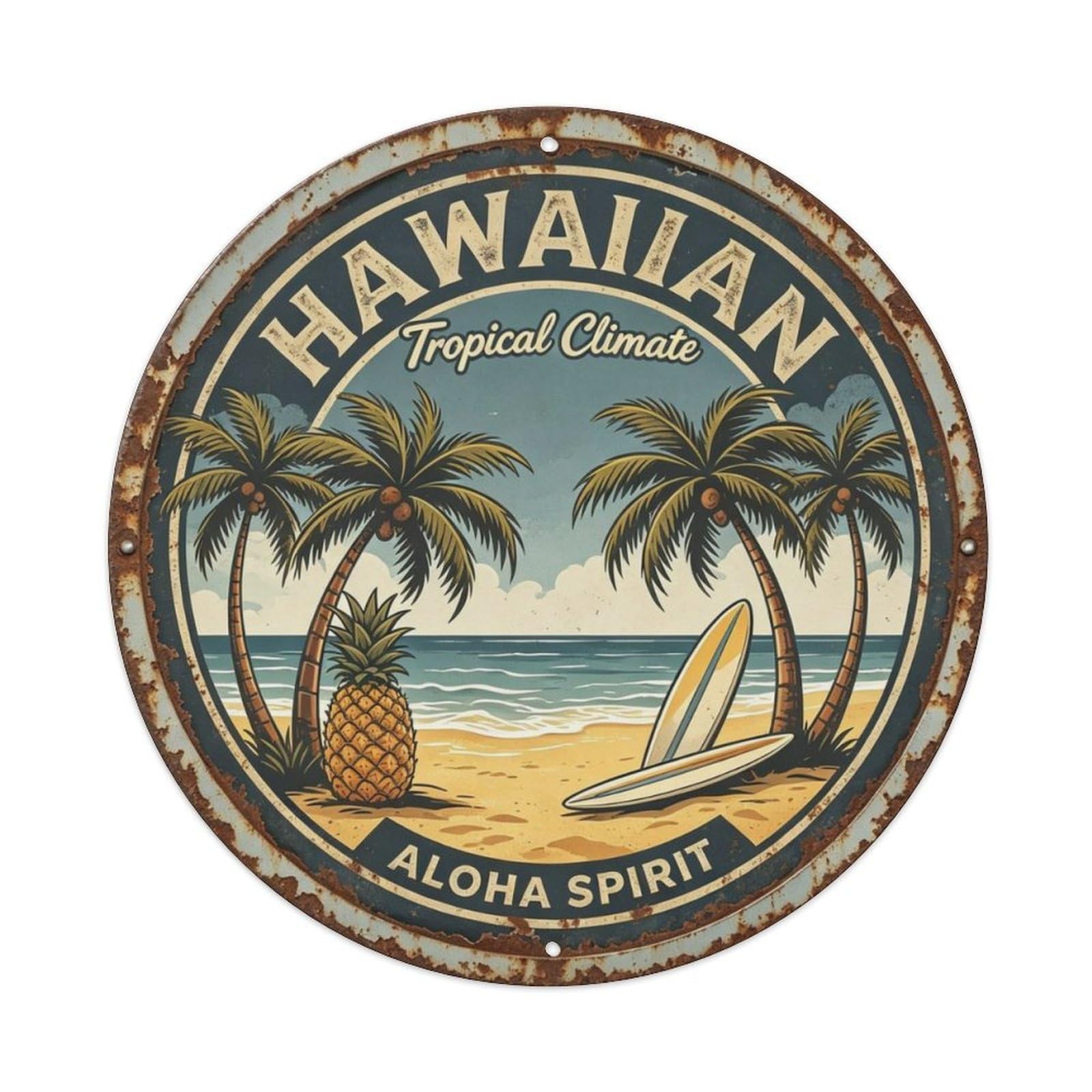 Hawaiian Paradise Aloha Metal Tin Sign Plaque