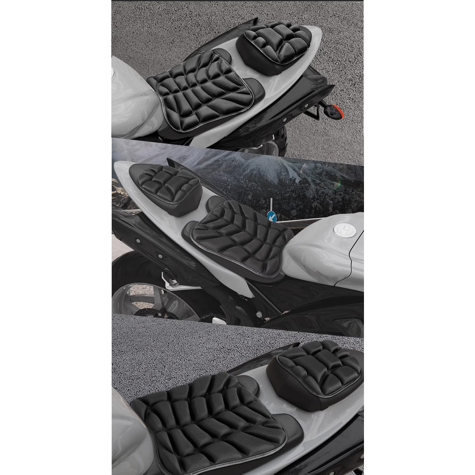 Cojín Asiento Moto para Kawasaki Z900 Z900RS Z 900 Z900 RS, Cojín Confort en Gel y Memoria 3D Alivio De Presión Cojín De Asiento para Motocicleta Adecuado para Viajes Largos