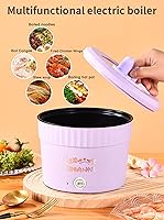 Vista 5 de Mini olla eléctrica eléctrica 2023 Pequeño hogar multifuncional todo en 1 olla versátil Portátil 1L Mini olla de cocción de ramen para cocinar al