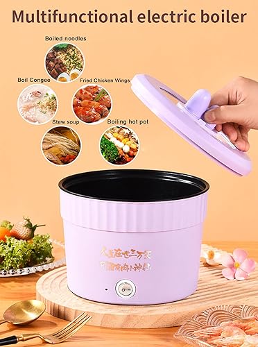 Miniatura 5 de Mini olla eléctrica eléctrica 2023 Pequeño hogar multifuncional todo en 1 olla versátil  Portátil  1L Mini olla de cocción de ramen para cocinar al