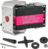 Vista 10 de RDS5180 176.4 lbs Servo Motor robótico de metal digital de alto par de torsión de doble eje Servo brazo impermeable IP66 con soportes de metal U