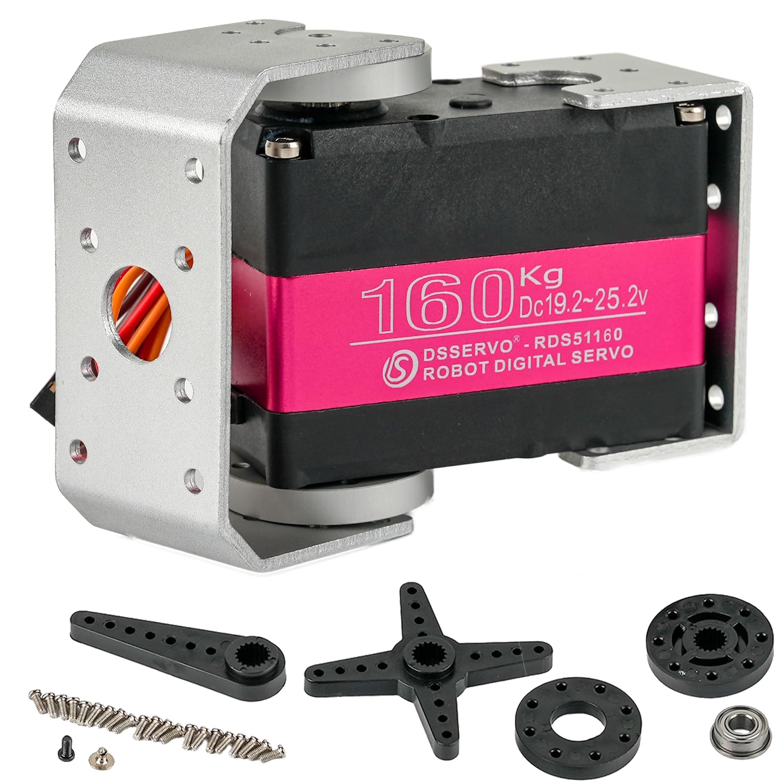Wishiot RD51160 160 kg High Torque Digital Servo Motor Dual Shaft CNC Aluminium Robot Arm Servo for Robotics RC Vehicles DIY Projects (160 kg 180°) — image 1