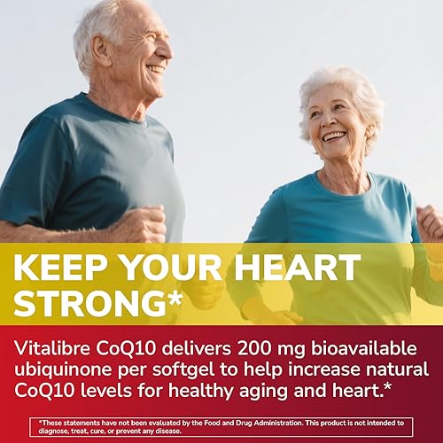 Miniatura 7 de Vitalibre CoQ10 200 mg, con aceite de oliva virgen extra, ubiquinona CoQ10 de alta absorción, potencia máxima para el corazón y la energía celular,
