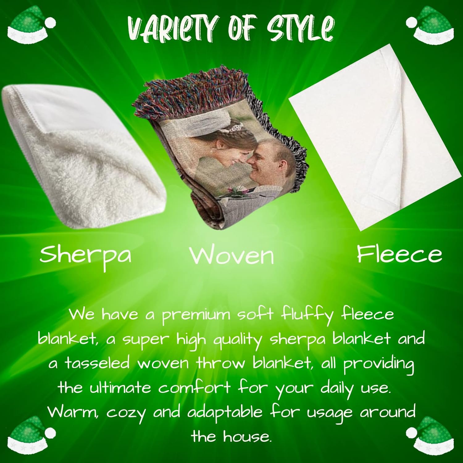 Doggie of the Day Persian Cat Blanket - Christmas Irish Santa with Gift - Super Soft & Warm Pet Theme for Sofa or Bed, Warm Fleece, Sherpa or Woven Material BLNKT141448 (60x80 Fleece)