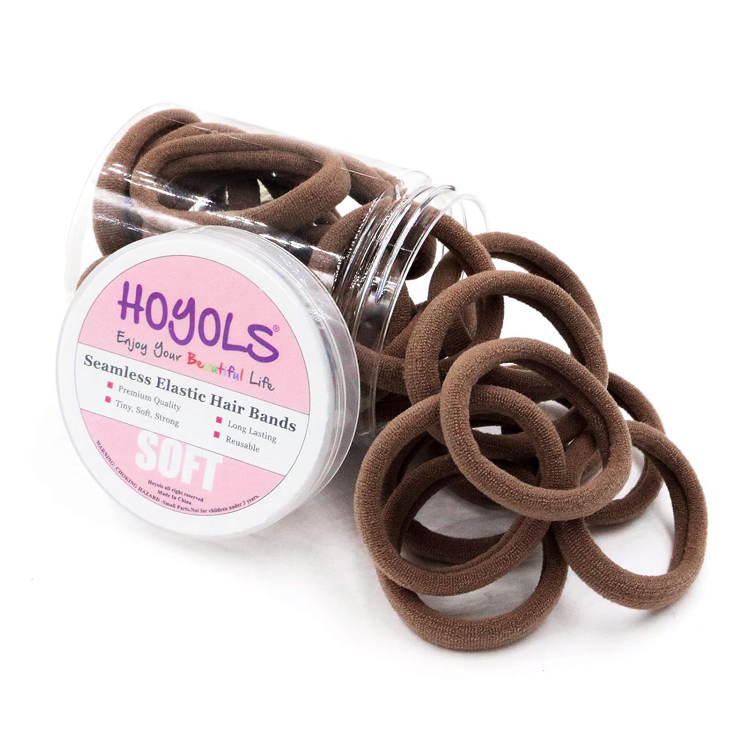 Soft Thick Seamless Cotton Hair Ties, Ponytail Scrunchies Head bands No Damage Crease for Women Girls Kids Poncytail Holder 100 Pieces (Brunette Brown Set) : Beauty & Personal Care