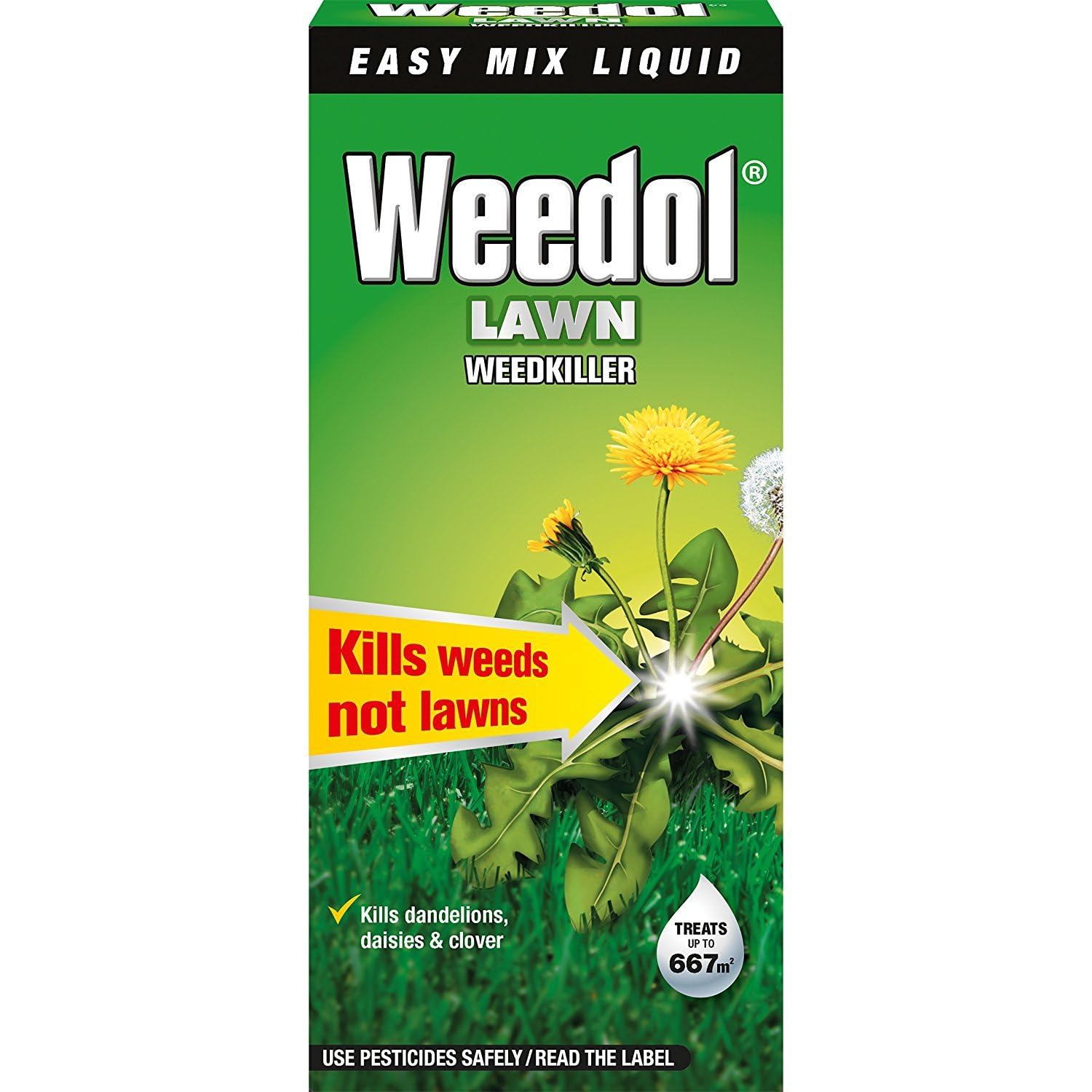 AMKWeedol Lawn Weedkiller Kills Weeds Not Grass 1 Litre Concentrate Fast Acting Weed Killer Patio Garden