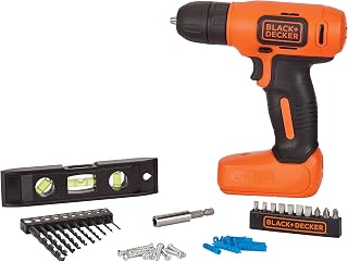 BLACK+DECKER 8V MAX Cordless Drill & 43-Piece Home Project Kit - Lightweight USB Rechargeable for DIY Decor (BDCD8HDPK)