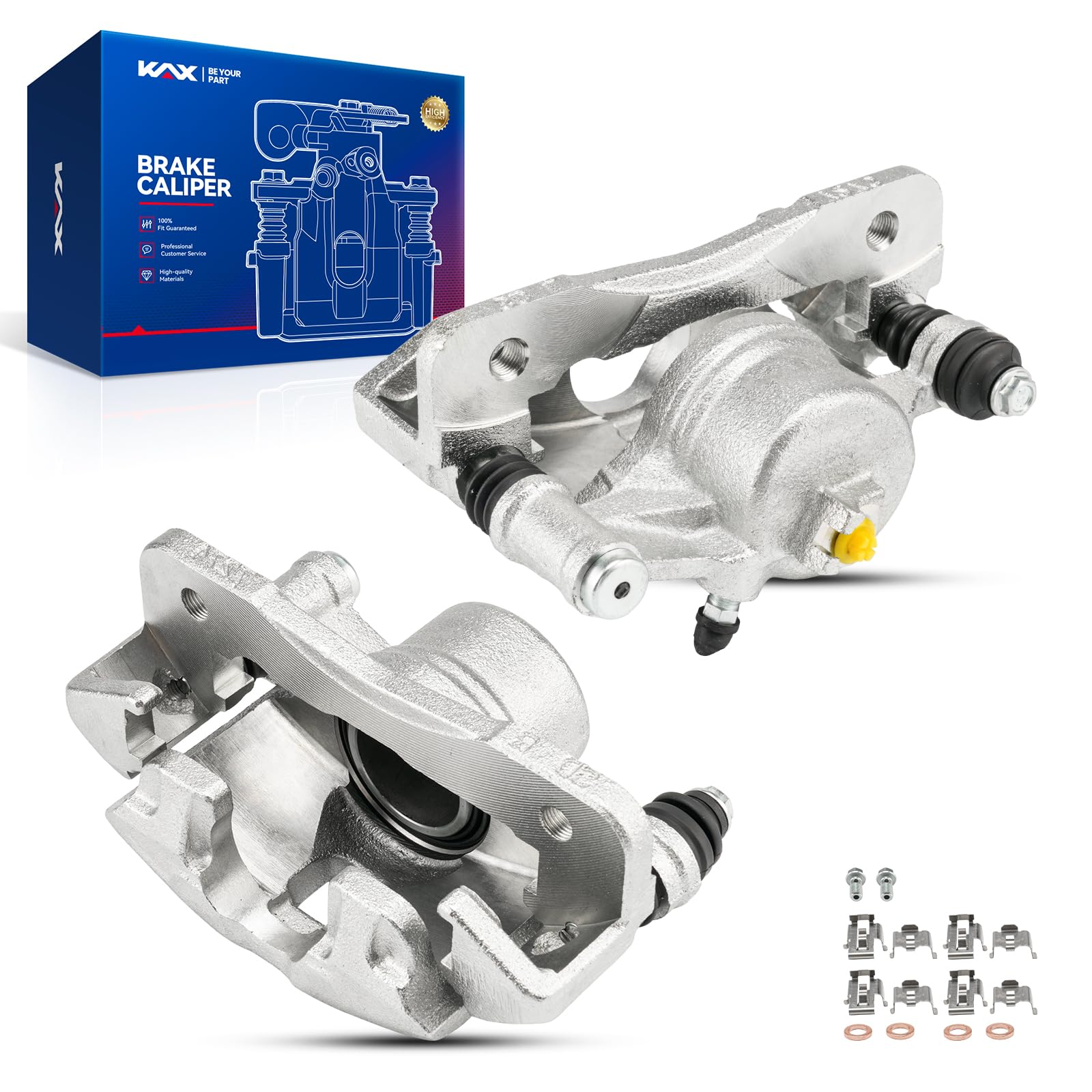 KAX Front Brake Caliper Compatible with Honda Civic 1990-2000, Honda Civic del Sol 1993-1997, Honda CRX 1990-1991, #19B1379+19B1380 Brake Caliper