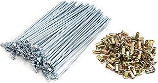 uxcell 72pcs 4mm Thread Diameter Motorcycle Wheel Spokes with Nipples 160mm Length