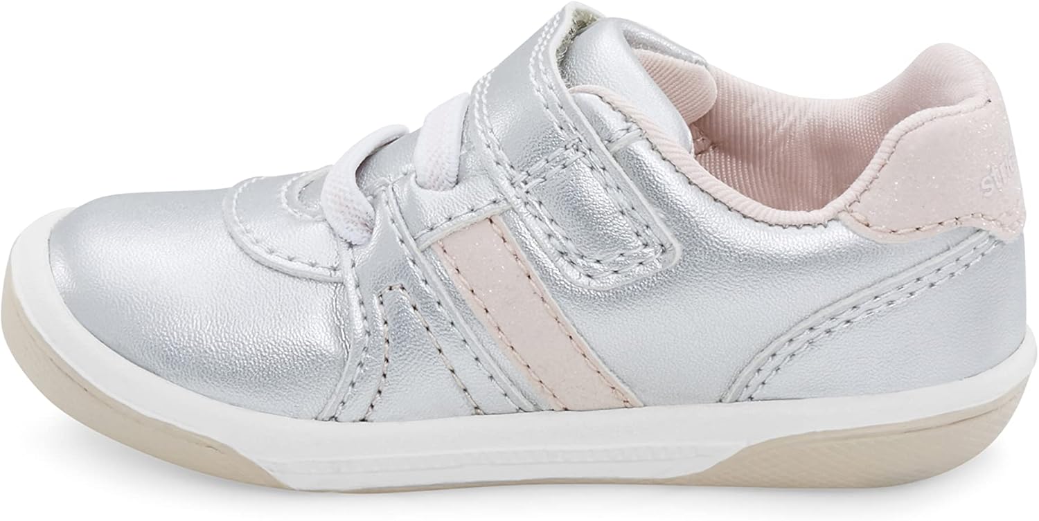 Stride Rite Girls SR Thompson Sneaker, Silver, 8.5 Toddler