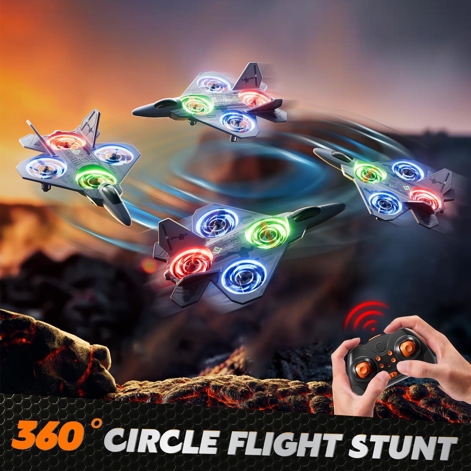 KukuFun Drone RC Avión 2.4GHz Stunt Outdoor Flying Toy para niños de 8 a 12