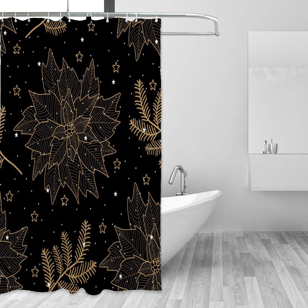 Rideau de douche imperméable en polyester de qualité supérieure motif Noël