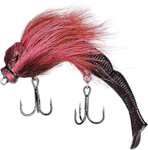 Miniatura 8 de SeaKnight Sinking Rat Baits Bass Bucktail Binded Mouse Multi-articulado Wagging Tail 7.1"1.23oz Señuelos de pesca
