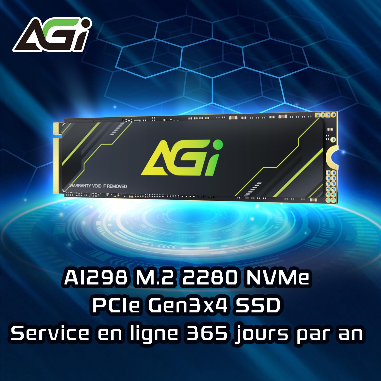 AGI AI298 4To M.2 NVMe PCIe 3.0 SSD Interne pour PC Portable et Bureau