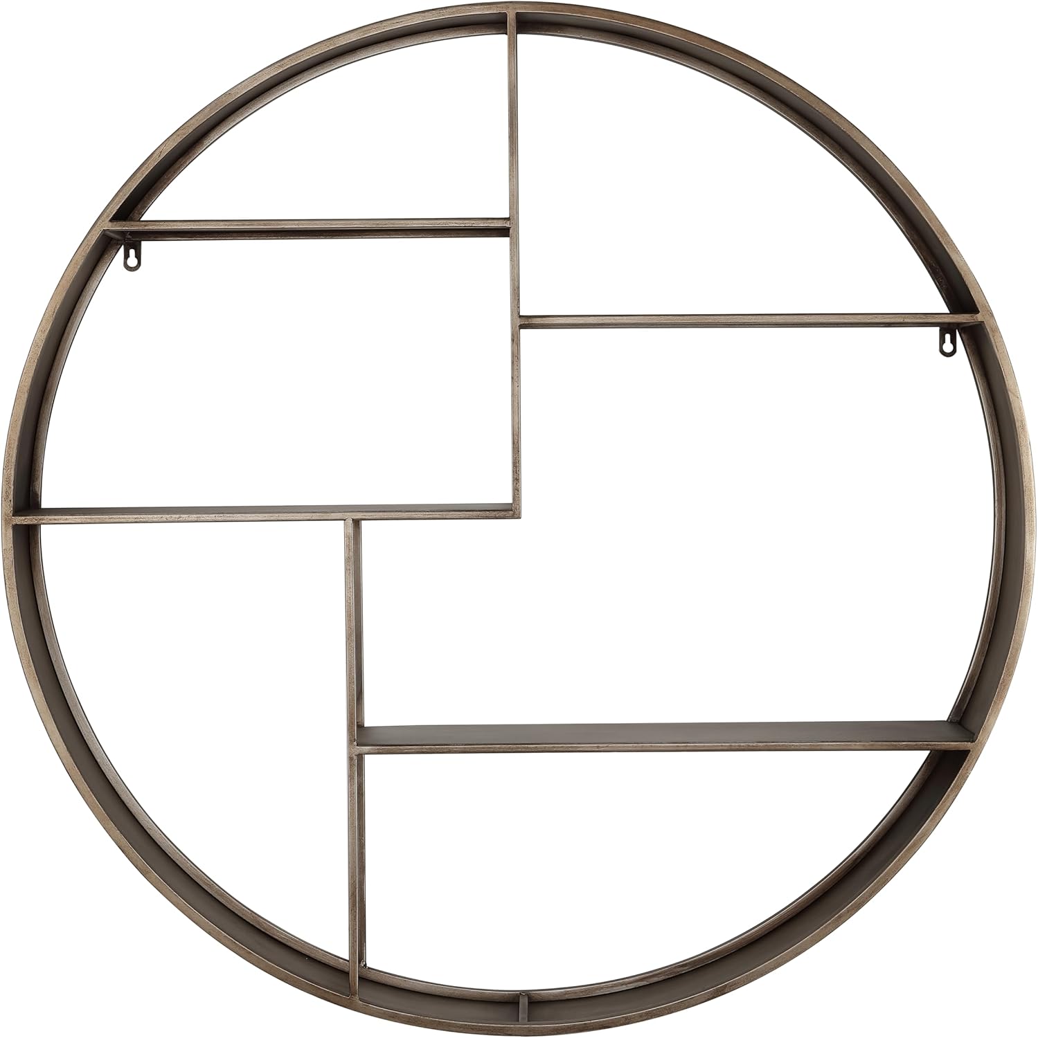 SAFAVIEH Home Collection Elewen Modern Brown 4-Tier Round Display Wall Shelf