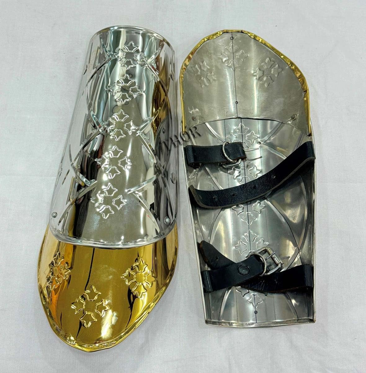 THOR INSTRUMENTS Arm Armor Knight Battle Ready Steel Arm Bracers One Size Fit All Stainless arm guard Silver Armour Fantasy costume