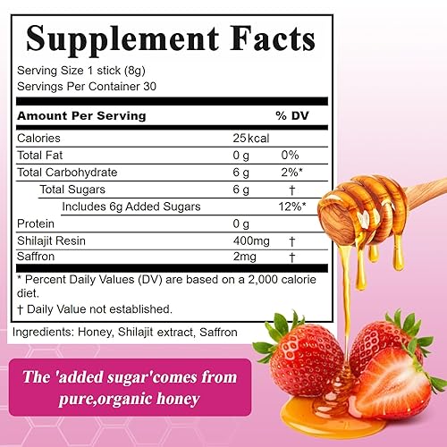 Miniatura 2 de Palitos de miel Shilajit - Miel pura con mineral del Himalaya sabor profundo, terroso y aromático Pajitas de miel portátiles, empaquetadas